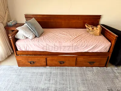 Wooden Day Bed X 2 single with mattresses - Solid Finish
