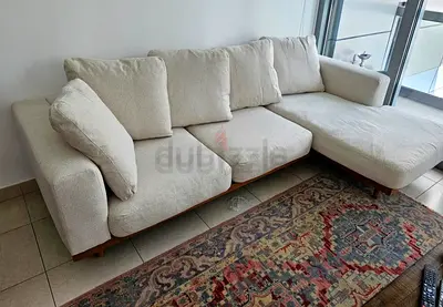 West elm Newport Feather filled L Shape Sofa Beige