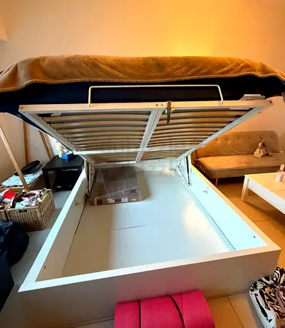 Ikea Hydraulic King size bed with mattress available in perfect condition