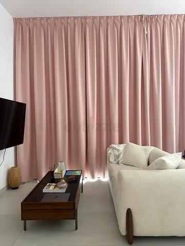 Light Pink blackout curtains - pair, perfect condition