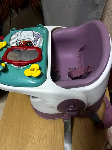 Baby Floor Seat with Built-in Activity Toys (Pink/White) - Good Condition