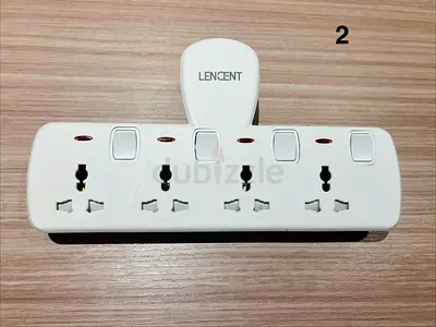 Set of 5 Multi-Plug Extension Cords with Universal Sockets
