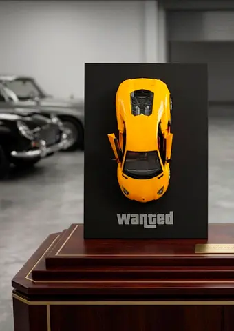 Framed Supercar Model Wall Art 3D