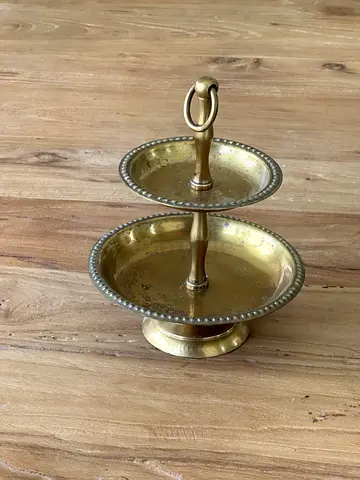 Brass Two-Tier Serving Tray / Decorative Stand