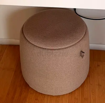 Ottoman pouffe stool with storage brown dark beige for sale in Dubai