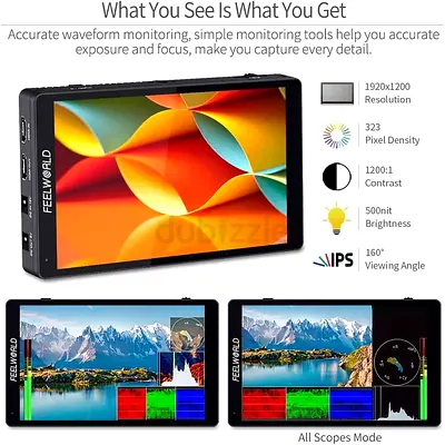 feel world on camera monitor F7 pro