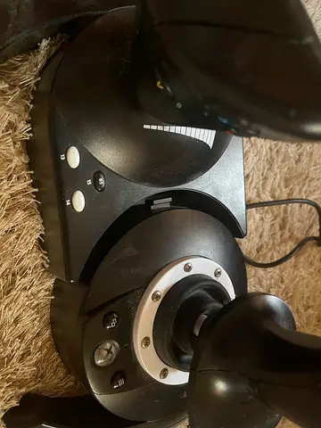 Logitech/Thrustmaster-style PC/Xbox joystick and throttle set with baddles- used