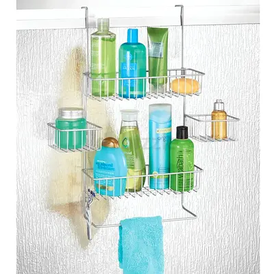 Over-the-Door Shower Caddy Organizer (3-Tier) - Chrome - Like New