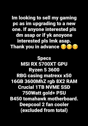 Gaming PC for sale (Urgent)
