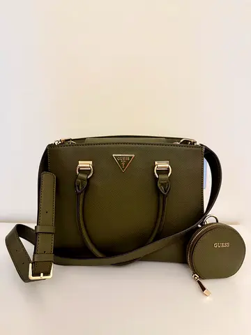 GUESS Olive Textured Satchel Bag - Unworn