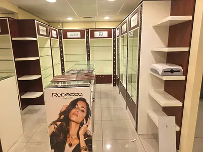 Retail display shelving and glass cabinets - used shop fixtures