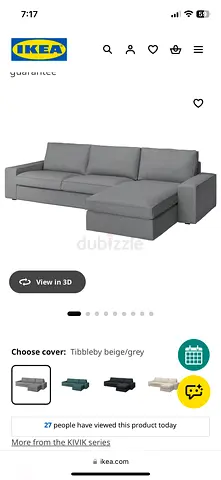 Ikea kivik Sofa Couch with chaise longue