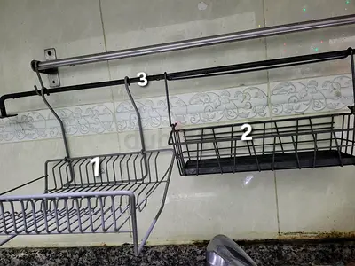 Wall-mounted Kitchen Rack Set - Hanging Shelves and Dish Drainer