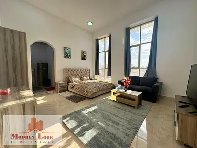 M/3500 European Community Luxurious Finishing Studio Furnshid Separate Kitchen Khalifa city a
