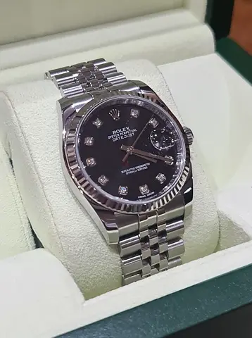 ROLEX 18K/SS DATEJUST 36MM BLACK DIAMOND DIAL (BOX ONLY)