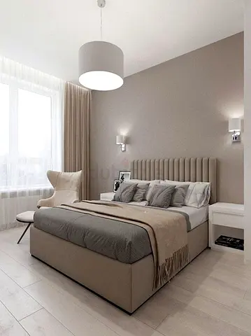 Modern Upholstered Bed Frame with Fluted Headboard
