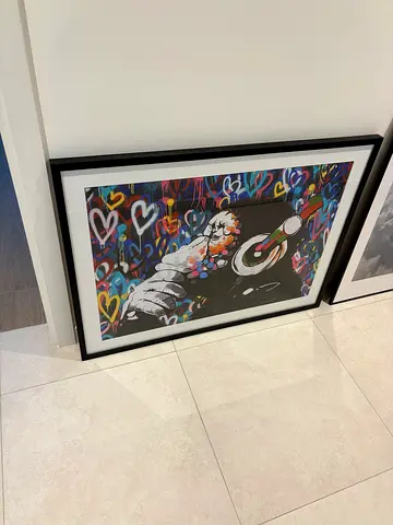 Picture with frame 100cm H x 75cm W
