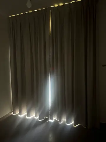 Beige blackout curtains - pair, excellent condition
