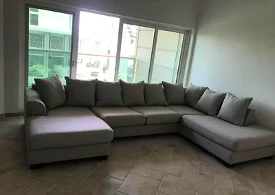 The one Kingston U shape sofa light Grey