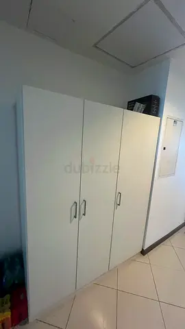 White 3-Door Wardrobe / Storage Cabinet - perfect condition