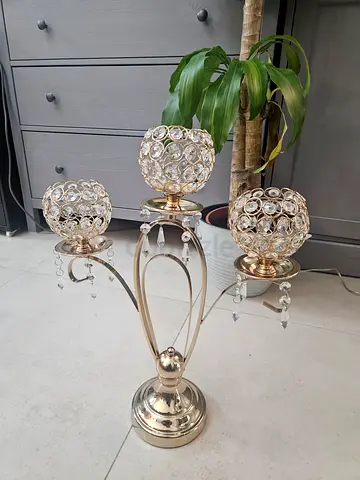 Beautiful 3-Arm Table Lamp / Decorative Candle Holder Like New