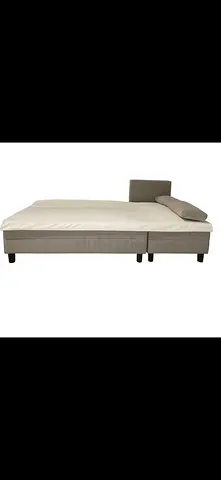 Queen Size Fabric Bed Frame with Headboard - Neutral Beige