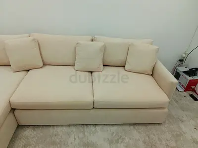 Crate and barrel luxury comfortable beige Lshape Sofa