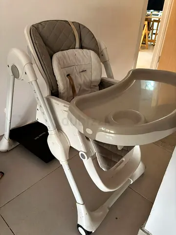 Adjustable Baby High Chair with Removable Tray - Neutral Grey