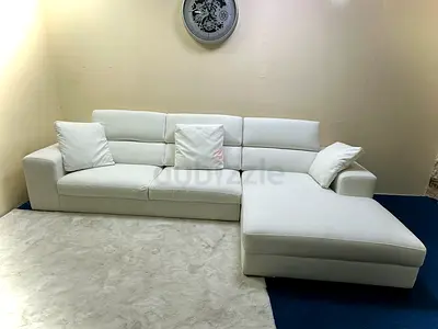 Marina home white color lshape sofa