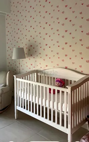 Pottery barn crib with mattress  sheets