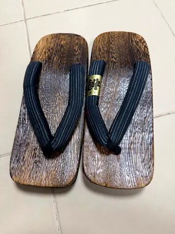 Pair of wooden geta sandals (traditional Japanese style) - used