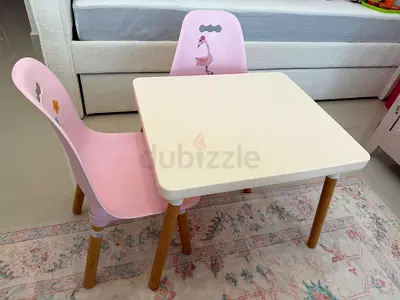 Modern Kids 2-Piece Pink Table and Chairs Set —  Very good condition no scratches no stains
