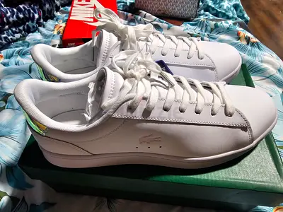 ORIGINAL White Lacoste Leather Sneakers - womens /Unisex, 42 eur women / 40-41 eur men