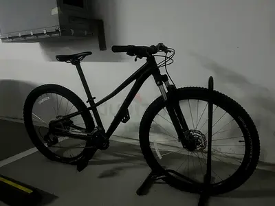 Well-kept black mountain bike, 29 wheels