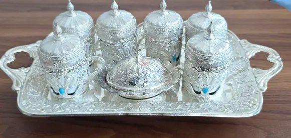 Silver Turkish coffee set