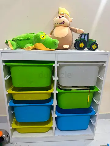 Kids Toy Storage Organizer with 6 Colorful Bins and Top Shelf