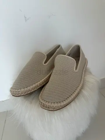 Beige Slip-On Espadrille Flats - Size 43 EU, Good Condition