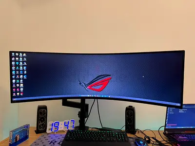 Samsung Odyssey Neo G9 49 inch Curved DQHD Gaming Monitor, Resolution 5120 x 1440, 240Hz Refresh Rat