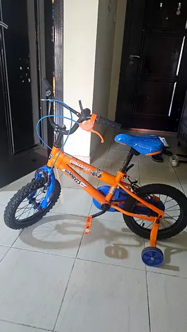 Kids Hot Wheels Bicycle with Training Wheels — Good Condition