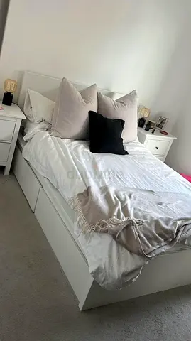 IKEA Malm Double size bed frame with ikea  mattress. (140 × 200 cm)