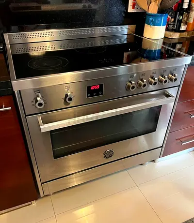 Bertazzoni Ceramic Range Cooker Stove with Electric Oven 90x60cm Stainless Steel