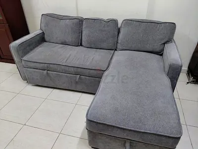 Grey L-shaped 3-seater Sofa with Chaise - Good Condition