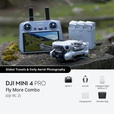 DJI Mini 4 Pro Fly More Combo with RC 2 and 3 Batteries