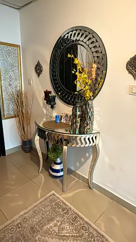 Console with mirror