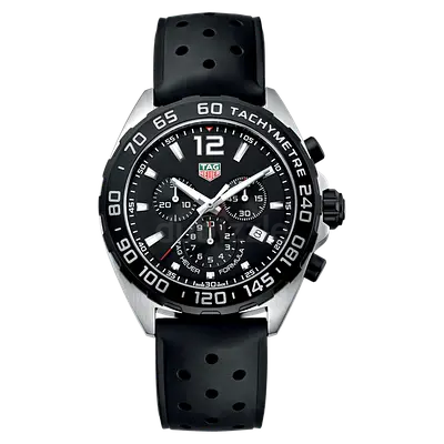 TAG Heuer Formula 1 Mens Chronograph Watch - Black Dial, Rubber Strap