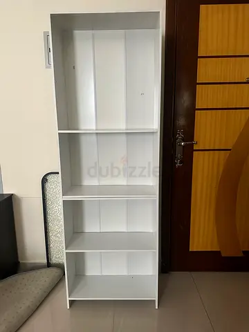 White 5-Compartment Bookcase / Storage Shelf - Good Condition