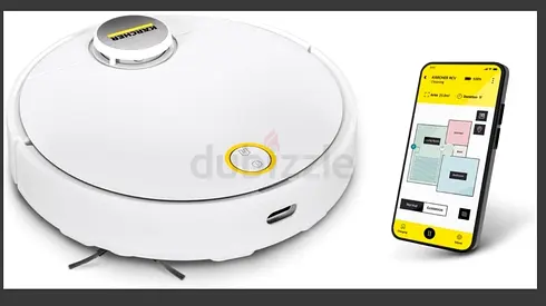 White Robotic Vacuum Cleaner with App Control