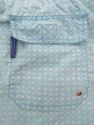Light blue patterned casual Speedo shirt (single pocket) - good condition