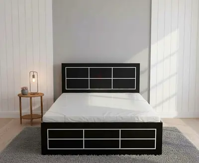 Black Single Bed Frame with Headboard and Footboard (with Mattress)