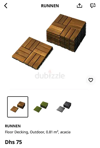 IKEA RUNNEN Floor Decking Outdoor True Wood Acacia